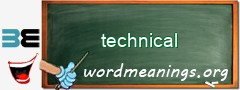 WordMeaning blackboard for technical